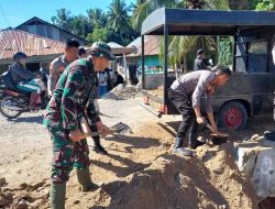 Kerja Bakti di Desa Soginti, TNI-Polri Bersinergi Bantu Masyarakat