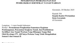 Sertifikat Terbit di Tengah Sengketa, BPN Kota Gorontalo Disorot Kuasa Ahli Waris