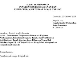 Sertifikat Terbit di Tengah Sengketa, BPN Kota Gorontalo Disorot Kuasa Ahli Waris